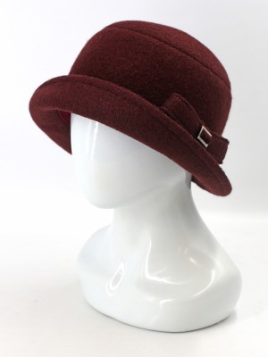 Шляпка со стилизованным бантом цвет коричнево-бордовый Д-618В1