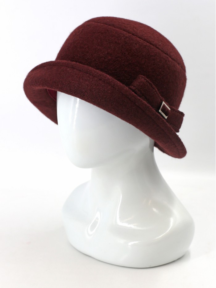 Шляпка со стилизованным бантом цвет коричнево-бордовый Д-618В1 Шляпка со стилизованным бантом цвет коричнево-бордовый Д-618В1