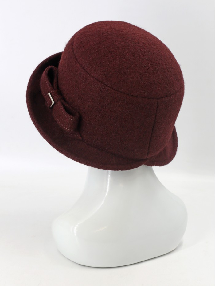 Шляпка со стилизованным бантом цвет коричнево-бордовый Д-618В1 Шляпка со стилизованным бантом цвет коричнево-бордовый Д-618В1