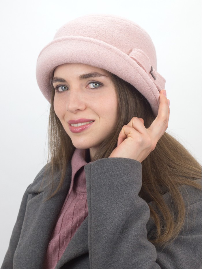 Шляпка со стилизованным бантом цвет персиковый Д-618В1