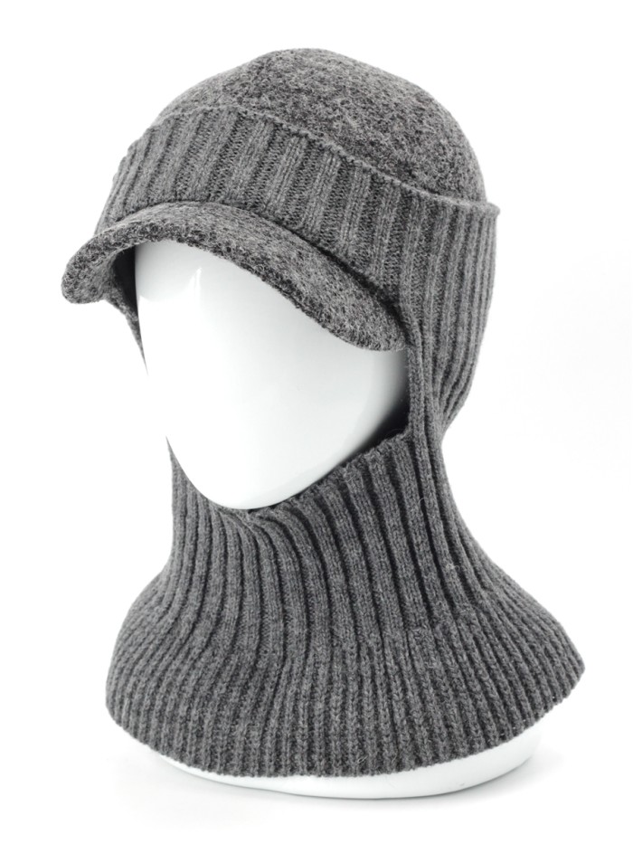 Комплект бейсболка с балаклавой цвет черный-серебристый Д-639К