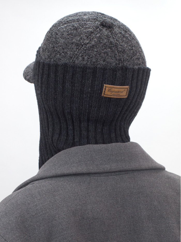 Комплект бейсболка с балаклавой цвет черный-серебристый Д-639К