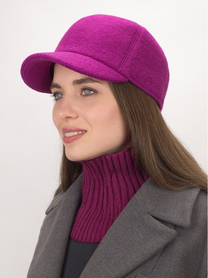 Комплект бейсболка с балаклавой цвет ежевичный Д-639К