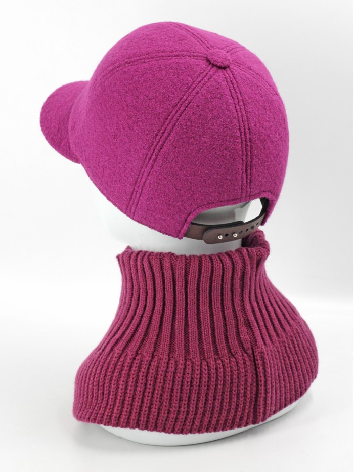 Комплект бейсболка с балаклавой цвет ежевичный Д-639К