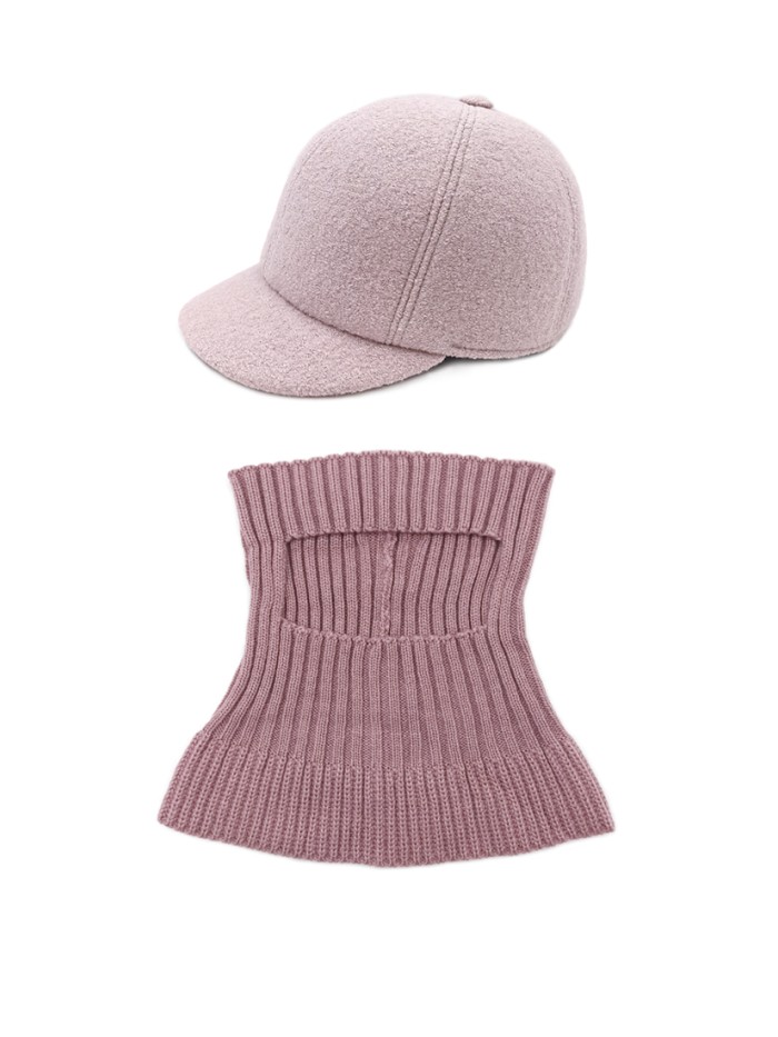 Комплект бейсболка с балаклавой цвет кремовый Д-639К