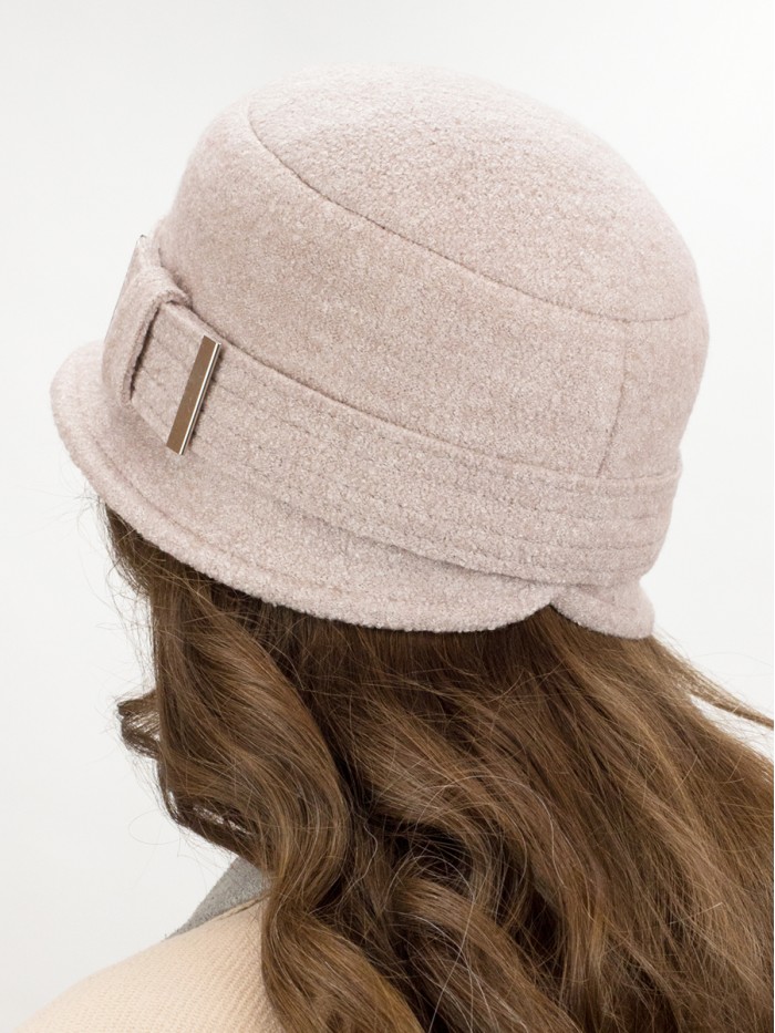 Шляпка "Клош" с декором цвет кофе со сливками Д-651/9