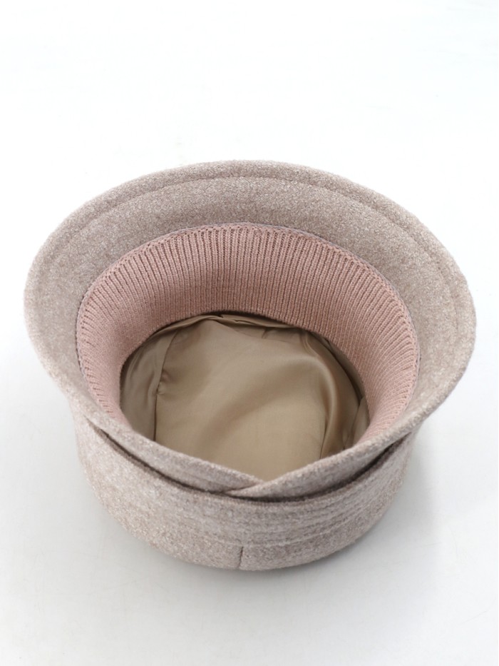 Шляпка "Клош" с декором цвет кофе со сливками Д-651/9