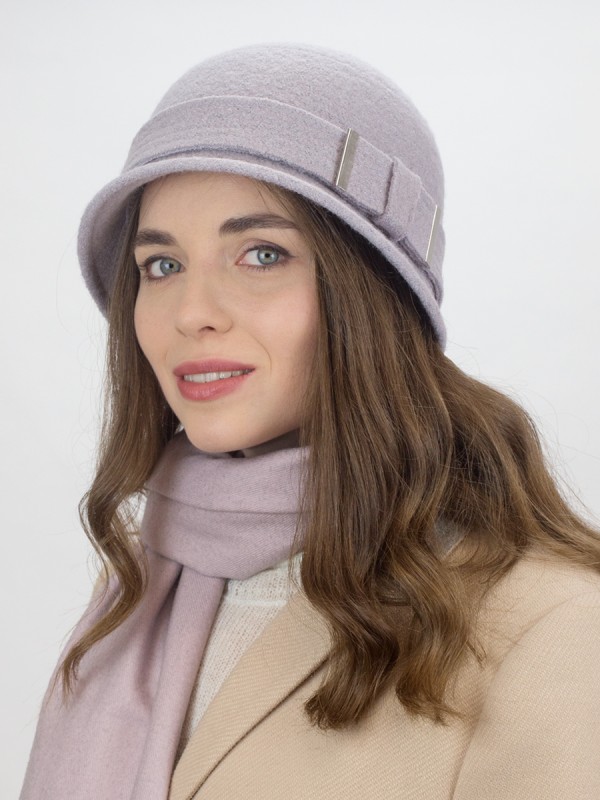 Шляпка "Клош" с декором цвет лиловый Д-651/9