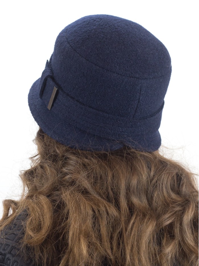 Шляпка "Клош" с декором цвет синий Д-651/9