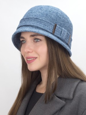 Шляпка "Клош" с декором цвет светло-бирюзовый меланж Д-651/9