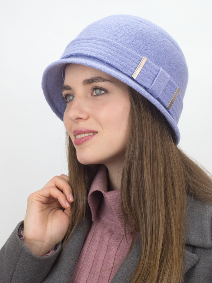 Шляпка "Клош" с декором цвет светло-васильковый Д-651/9