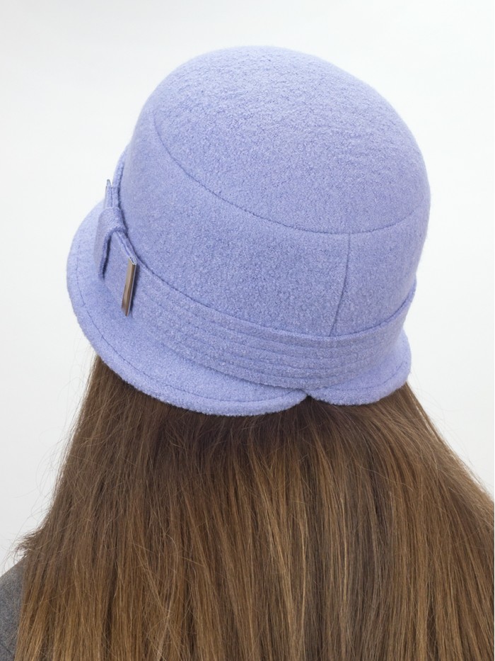 Шляпка "Клош" с декором цвет светло-васильковый Д-651/9