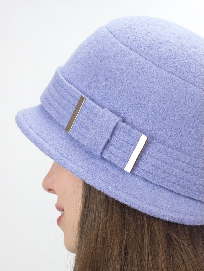 Шляпка "Клош" с декором цвет светло-васильковый Д-651/9