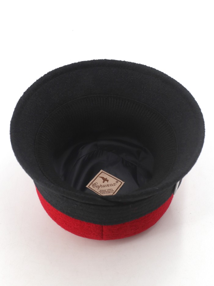 Шляпа с декоративной пряжкой цвет алый-черный Д-652/5