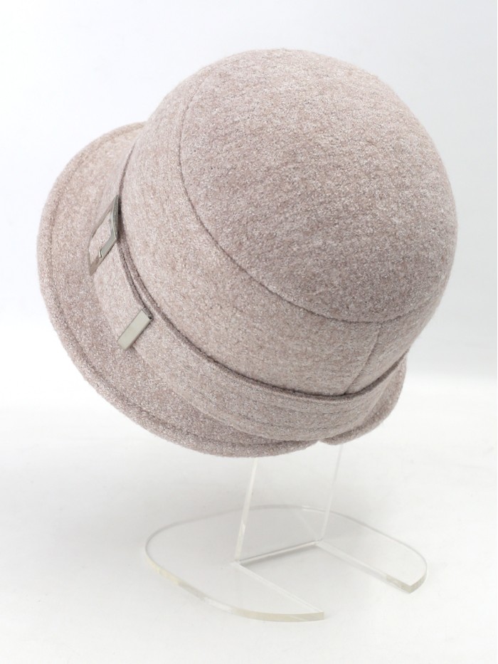 Шляпа с декоративной пряжкой цвет кофе со сливками Д-652/5