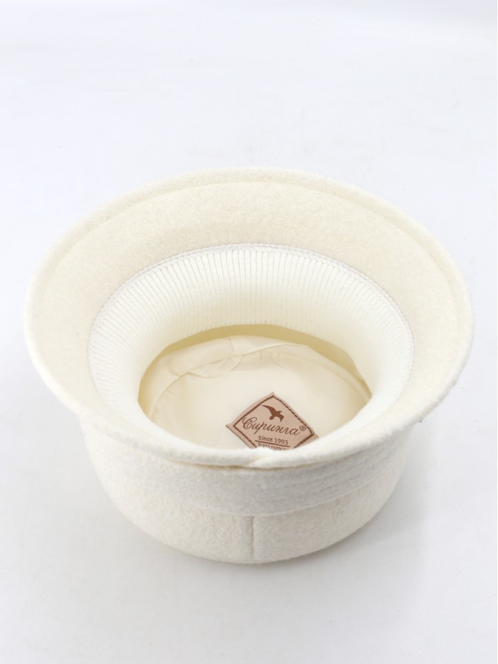 Шляпа с декоративной пряжкой цвет молочный Д-652/5