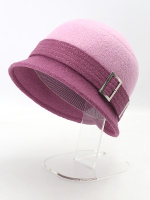 Шляпа с декоративной пряжкой цвет розовая пудра-темная лаванда Д-652/5 Шляпа с декоративной пряжкой цвет розовая пудра-темная лаванда Д-652/5