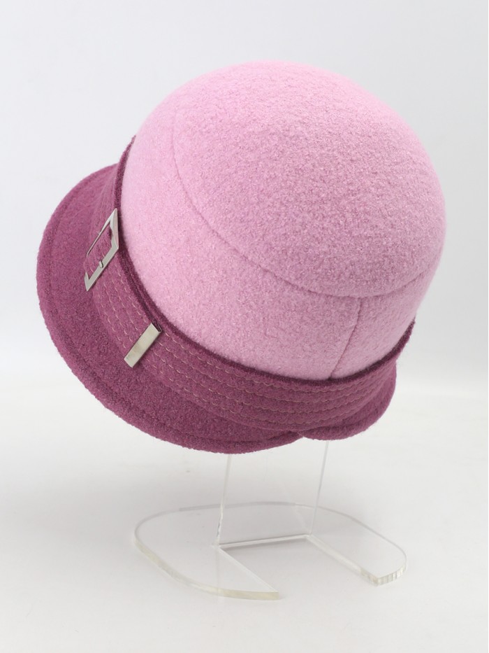 Шляпа с декоративной пряжкой цвет розовая пудра-темная лаванда Д-652/5 Шляпа с декоративной пряжкой цвет розовая пудра-темная лаванда Д-652/5