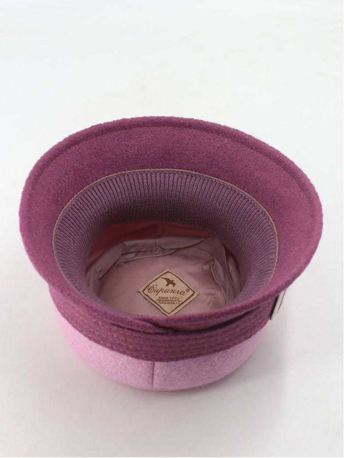 Шляпа с декоративной пряжкой цвет розовая пудра-темная лаванда Д-652/5 Шляпа с декоративной пряжкой цвет розовая пудра-темная лаванда Д-652/5