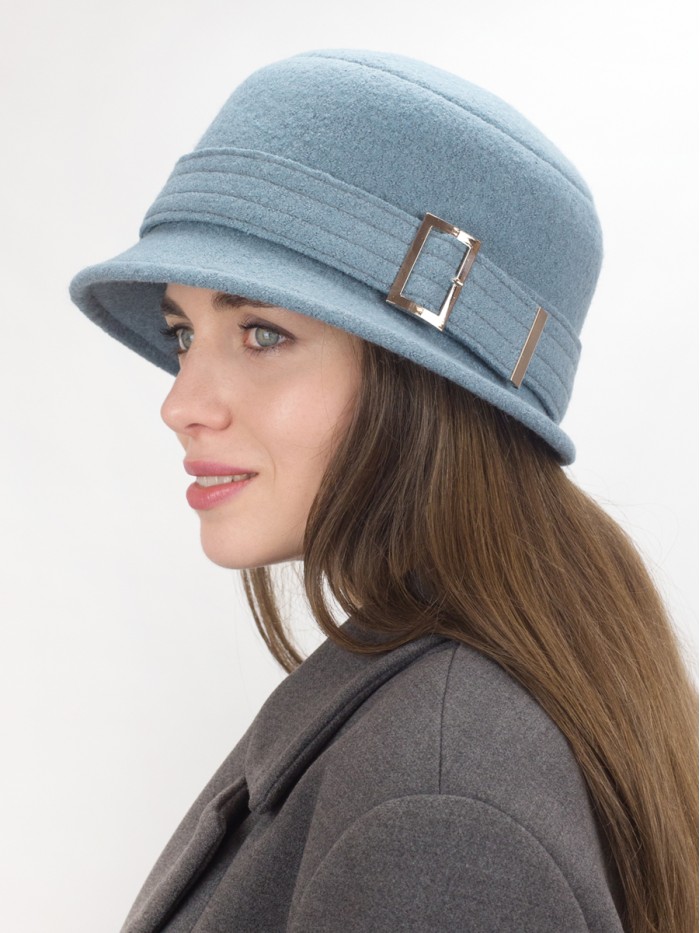 Шляпа с декоративной пряжкой цвет серо-зеленый Д-652/5