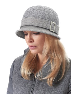 Шляпа с декоративной пряжкой цвет серый меланж-серый Д-652/5
