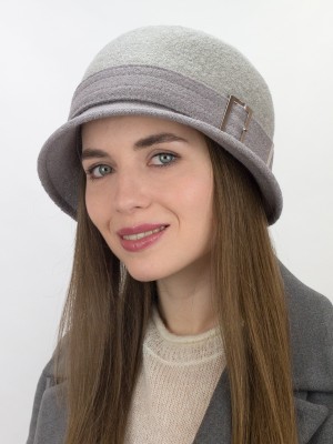 Шляпа с декоративной пряжкой цвет серый меланж-серый Д-652/5