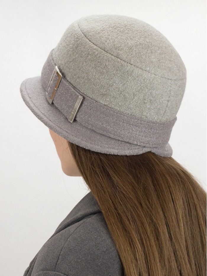 Шляпа с декоративной пряжкой цвет серый меланж-серый Д-652/5