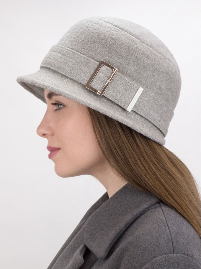Шляпа с декоративной пряжкой цвет серый Д-652/5