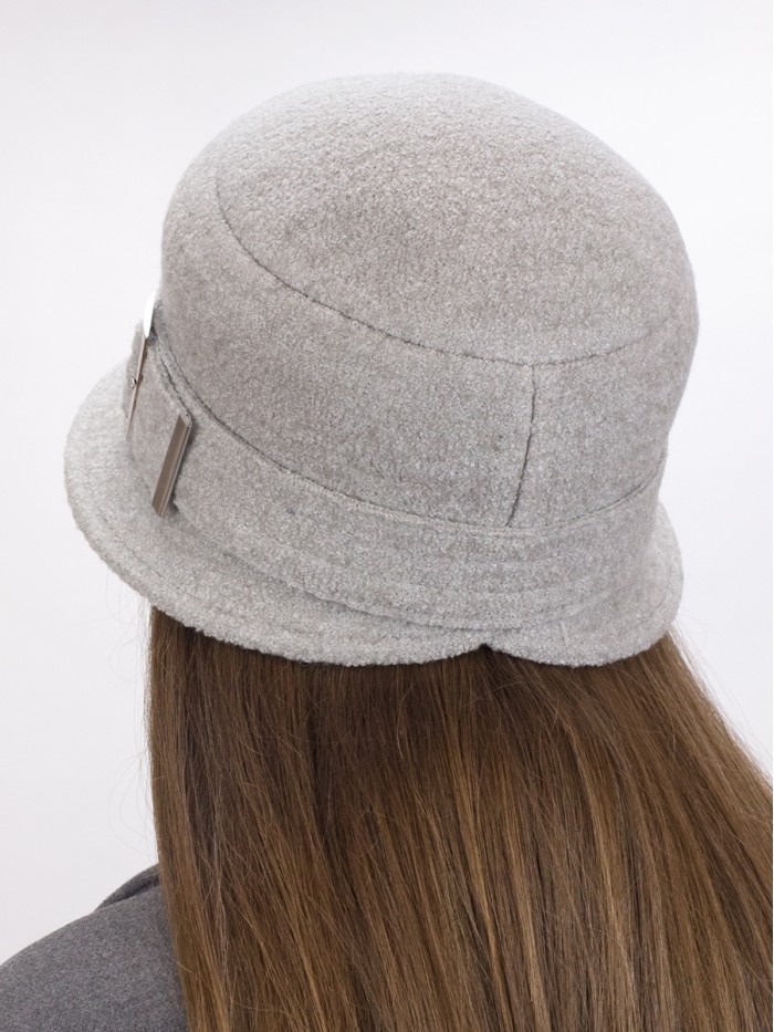 Шляпа с декоративной пряжкой цвет серый Д-652/5