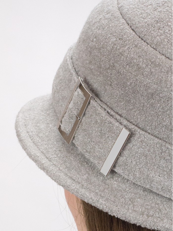 Шляпа с декоративной пряжкой цвет серый Д-652/5