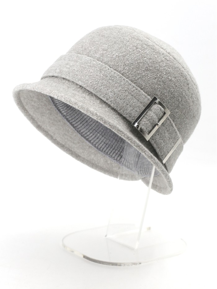 Шляпа с декоративной пряжкой цвет серый Д-652/5