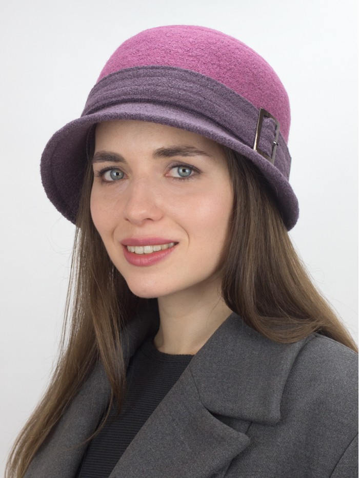 Шляпа с декоративной пряжкой цвет темная лаванда-фиалка Д-652/5