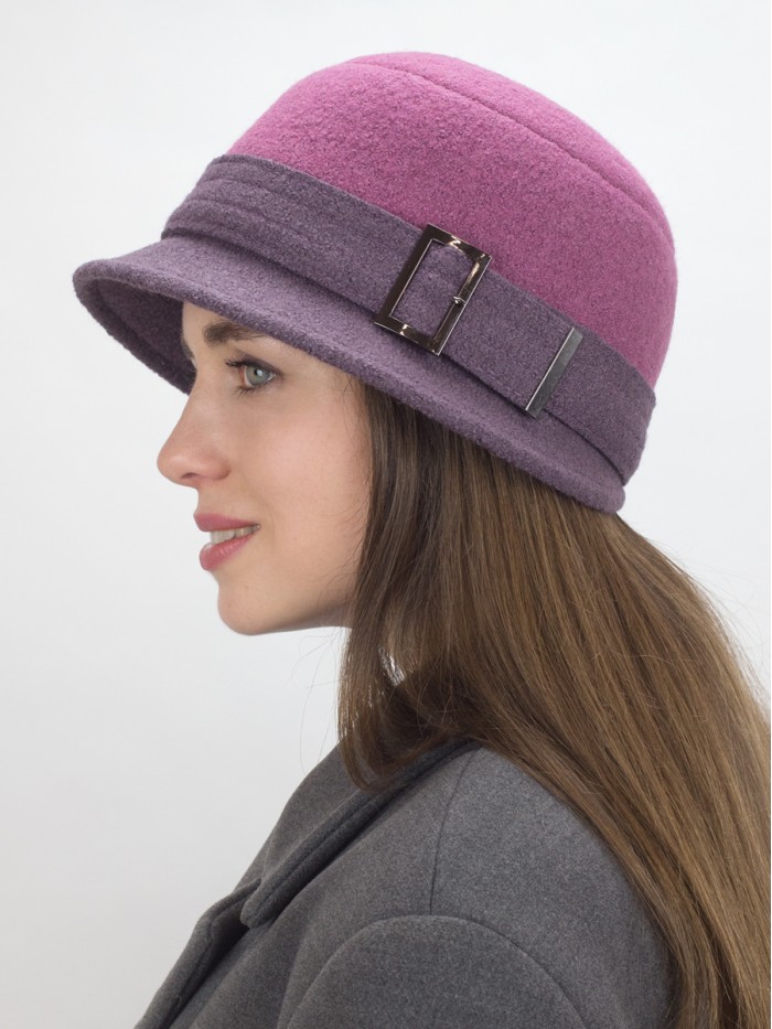 Шляпа с декоративной пряжкой цвет темная лаванда-фиалка Д-652/5
