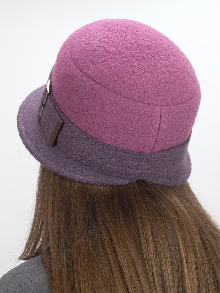 Шляпа с декоративной пряжкой цвет темная лаванда-фиалка Д-652/5