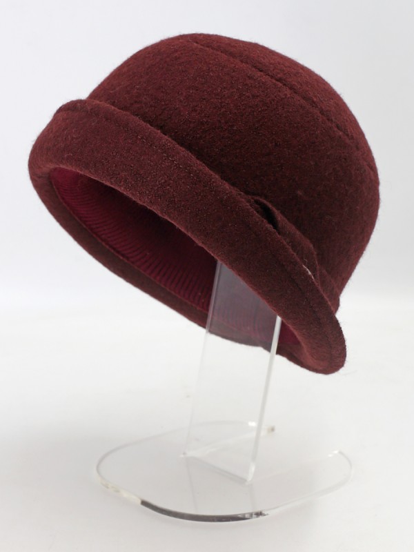 Шляпка с элегантным декором цвет коричнево-бордовый Д-653А Шляпка с элегантным декором цвет коричнево-бордовый Д-653А