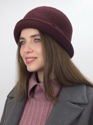 Шляпка с элегантным декором цвет коричнево-бордовый Д-653А