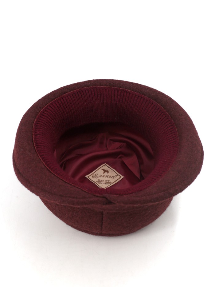 Шляпка с элегантным декором цвет коричнево-бордовый Д-653А