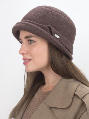 Шляпка с элегантным декором цвет коричневый Д-653А