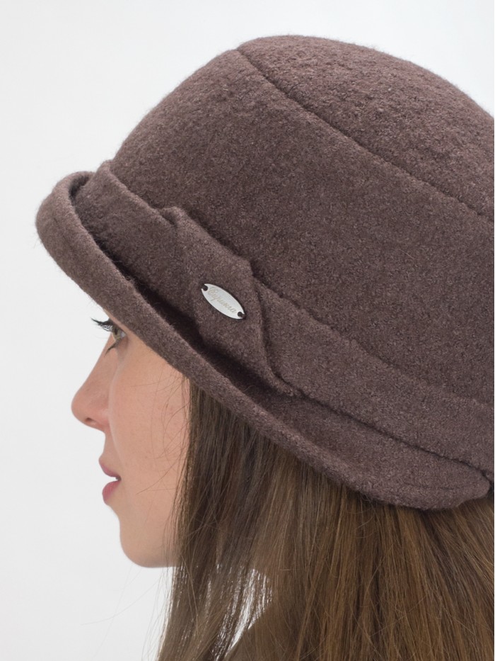 Шляпка с элегантным декором цвет коричневый Д-653А