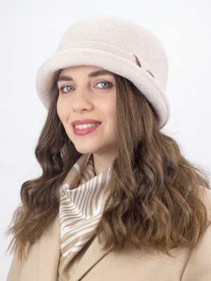 Шляпка с элегантным декором цвет ванильный меланж Д-653А