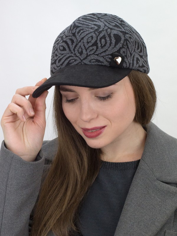 Оригинальная комбинированная бейсболка цвета маренго-черный Д-700/3