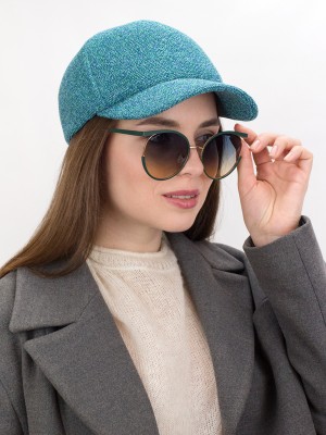 Бейсболка с оригинальной текстурой цвет бирюзовый Д-701/1