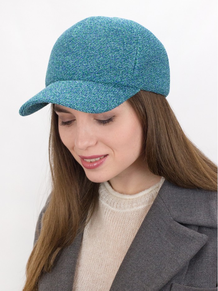 Бейсболка с оригинальной текстурой цвет бирюзовый Д-701/1