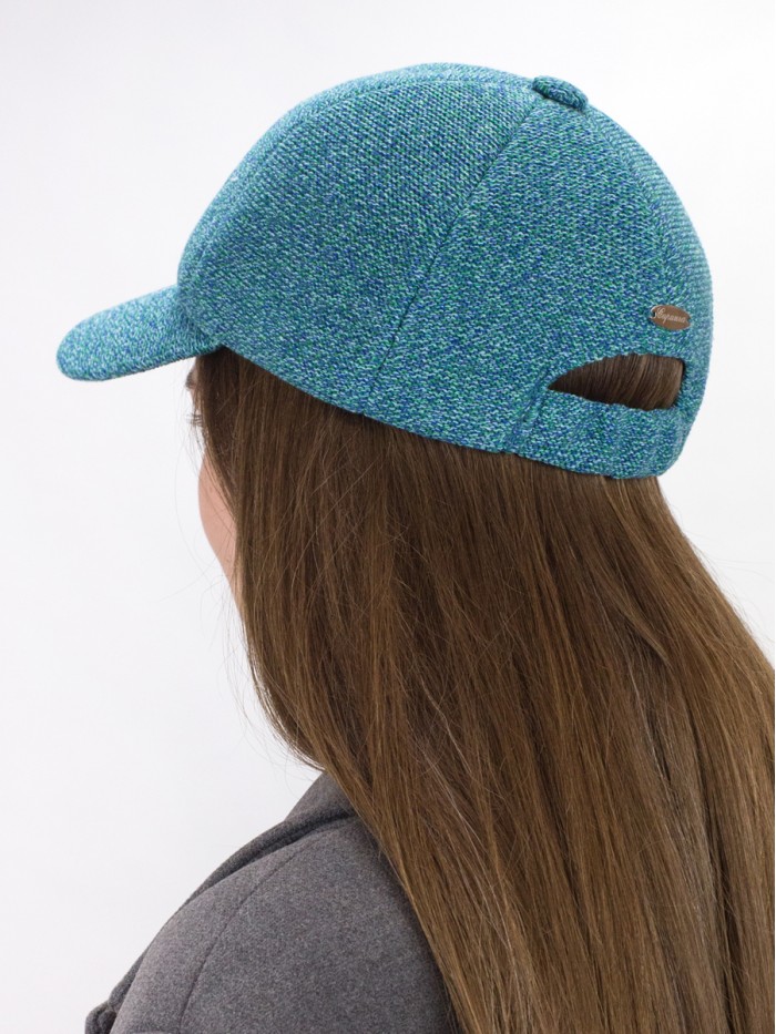 Бейсболка с оригинальной текстурой цвет бирюзовый Д-701/1