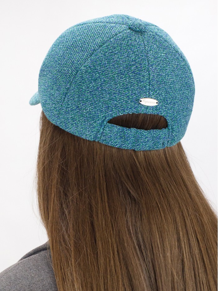 Бейсболка с оригинальной текстурой цвет бирюзовый Д-701/1