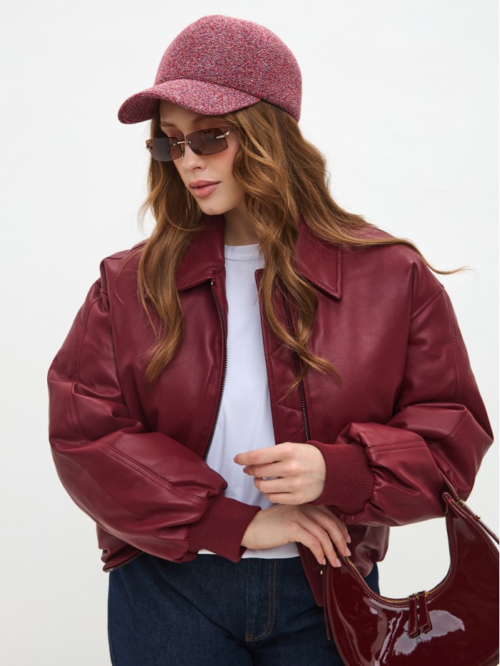 Бейсболка с оригинальной текстурой цвет коралловый Д-701/1