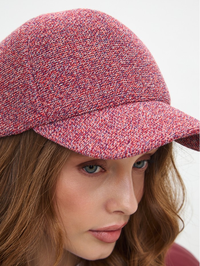 Бейсболка с оригинальной текстурой цвет коралловый Д-701/1