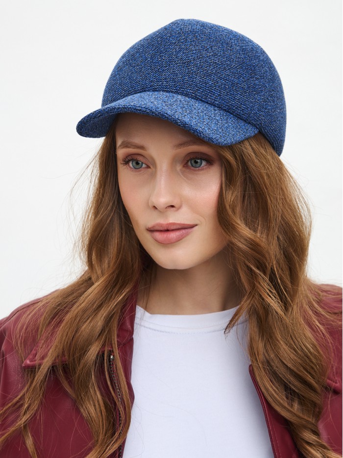 Бейсболка с оригинальной текстурой цвет синий Д-701/1