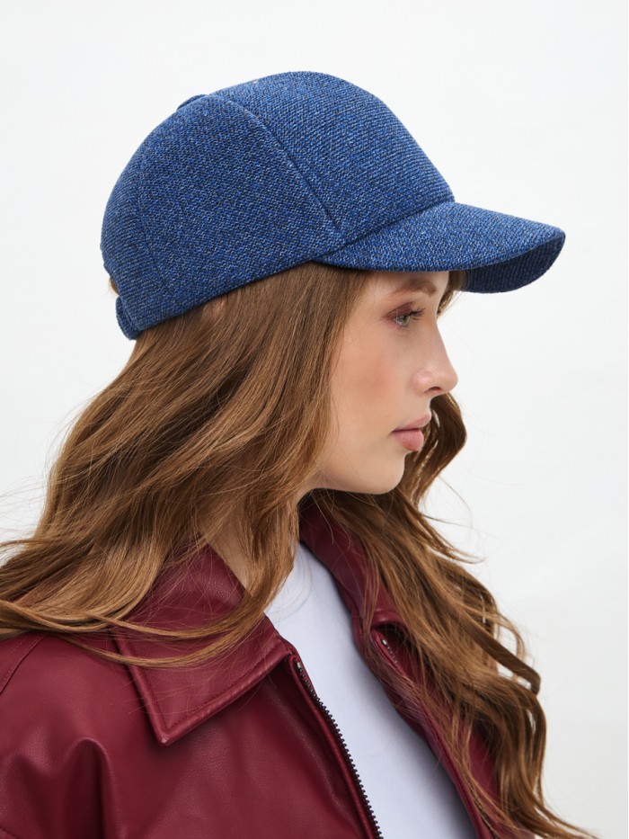 Бейсболка с оригинальной текстурой цвет синий Д-701/1