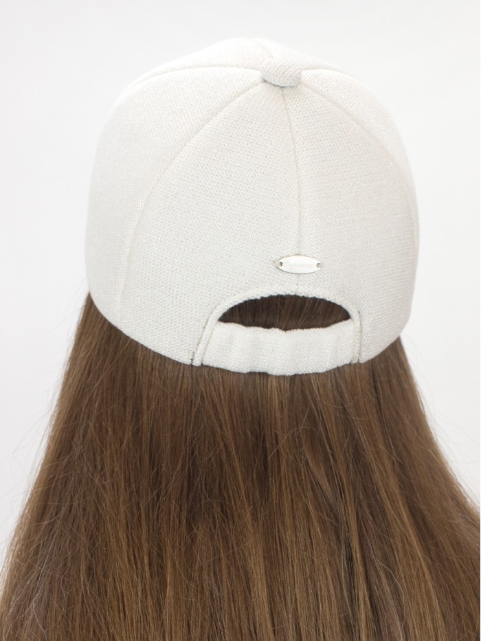 Бейсболка с металлизированным эффектом цвет белый Д-701